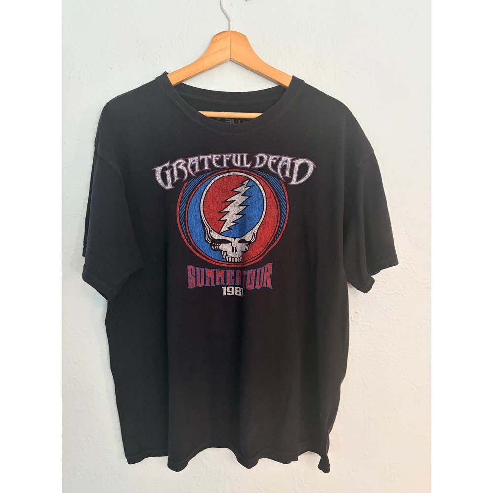 Grateful Dead T Shirt XL Black Summer Tour 1987 Steal Your Face Rock Hippie